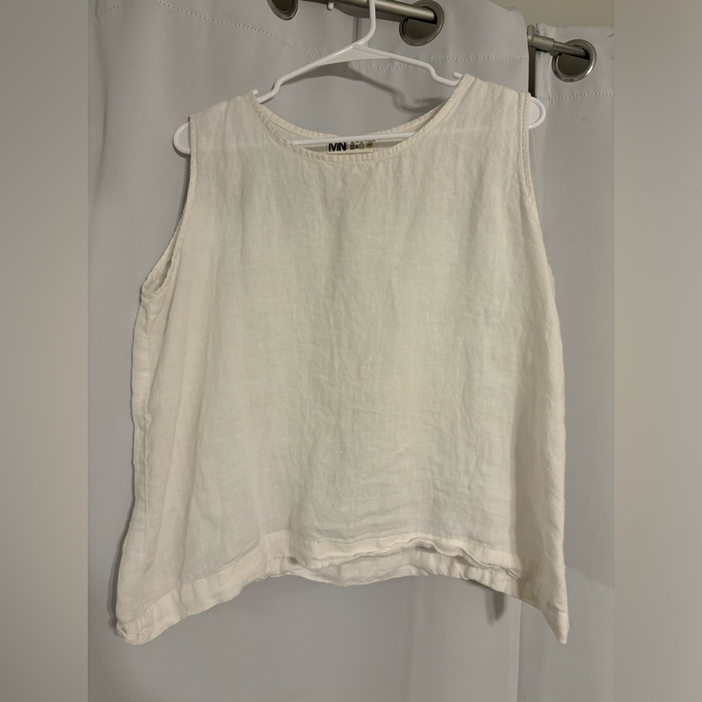 Linen by MN white tank top